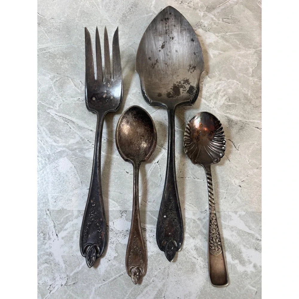 Vintage 1847 Rogers Bros Silverplate Flatware Serving Pieces Set Lot Spoons Fork